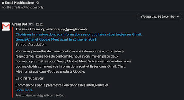 Gmail notification